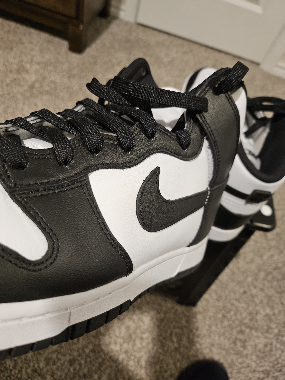 (2) Mens Nike Dunks Black/White LOW'S And HIGH TOP Sneakers